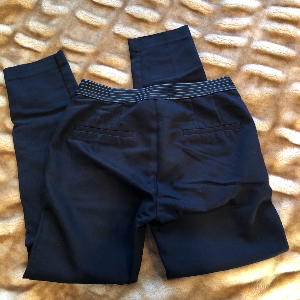 Zara Basics Collection Black Work Trouser Pants Xs - image 5